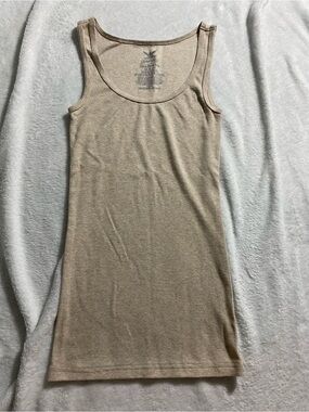 Faded Glory Ribbed Tank Dress in Light Beige